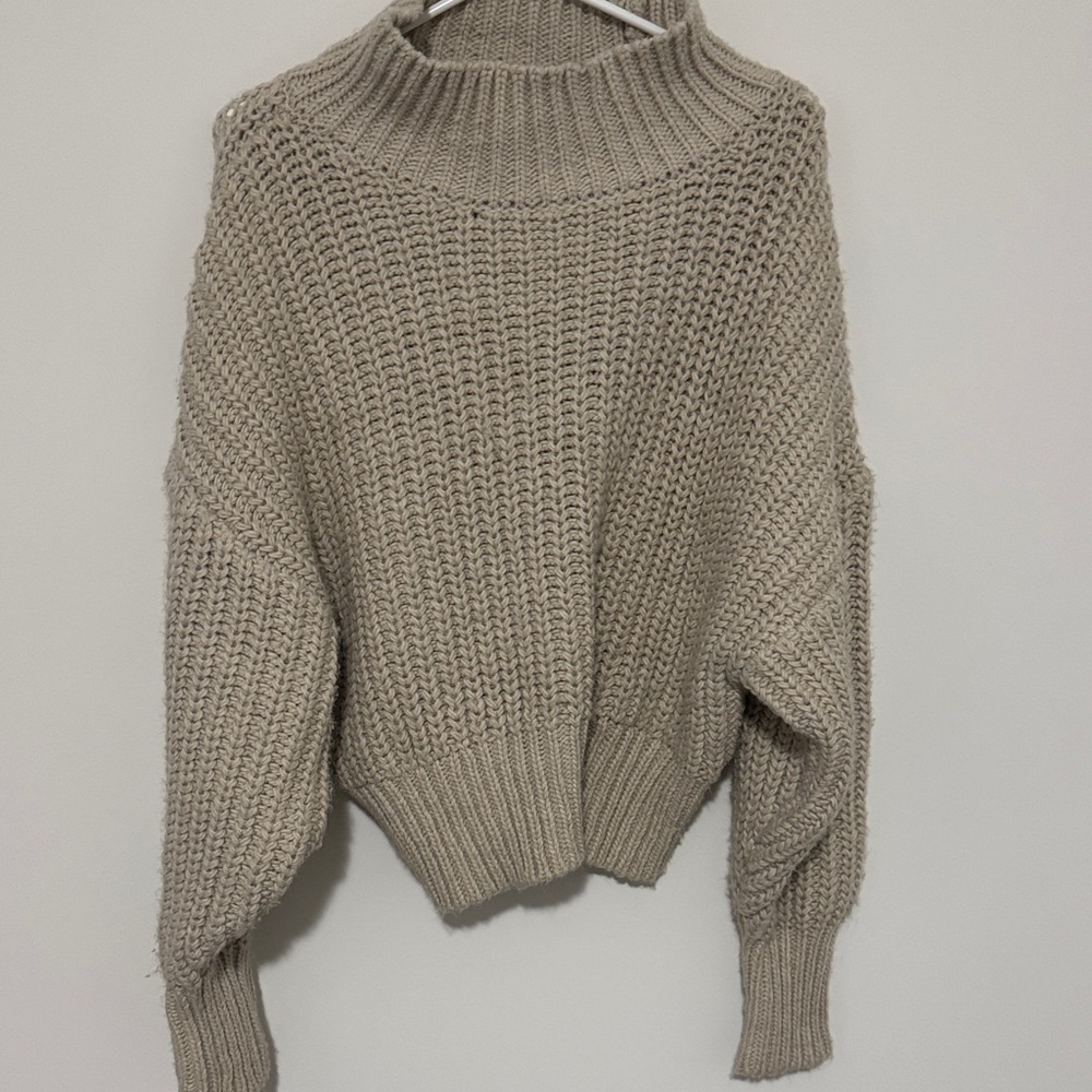 Lavon Taupe Cowl Neck Sweater